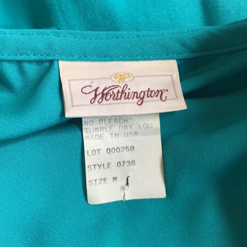 Vintage Worthington Teal Poet’s Blouse - Picture 10 of 11